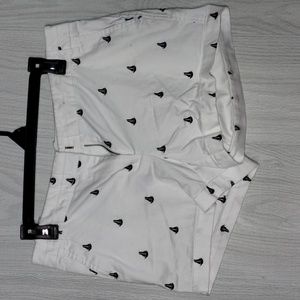 British khaki white boat shorts